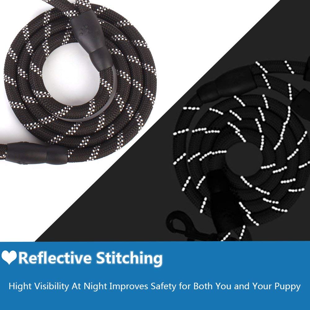 Pet Leash Reflective Strong Dog Leash 1.5M Long with Comfortable Padded Handle Heavy Duty Training Durable Nylon Rope Leashes