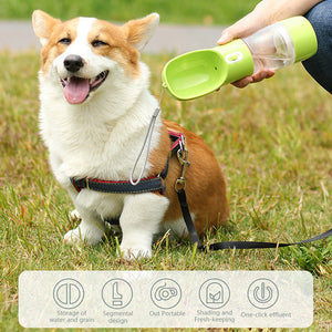 Pet Dog Water Bottle Portable Drinking water Feeder Bowl dog cat food feeding for Puppy dog cat Outdoor Walking Travel Supplies